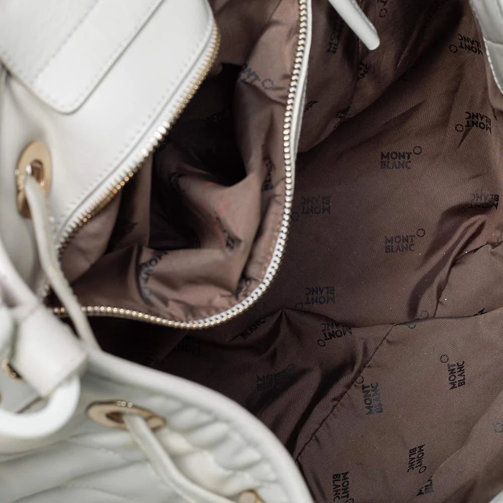 Montblanc Off White Nylon and Leather Starisma Dalila Drawstring Hobo 商品