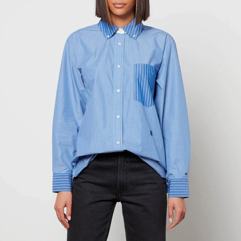 商品Tommy Hilfiger|Tommy Hilfiger Women's Stripe Oversized Shirt - Fine STP/Blue,价格¥350,第1张图片