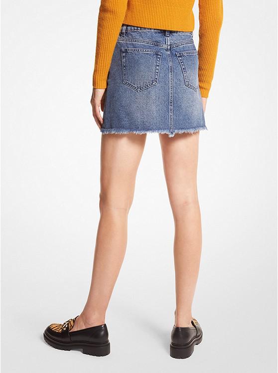 Frayed Denim Mini Skirt商品第2张图片规格展示
