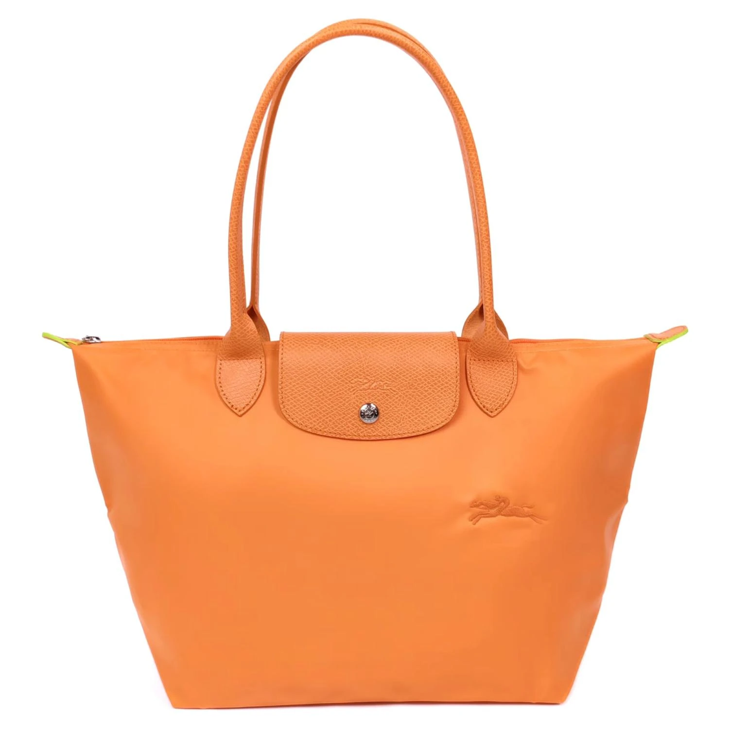 商品[国内直发] Longchamp|珑骧 品牌标识按扣开合 聚酰胺 单肩手提包 中号 女款 橙子色,价格¥1034,第1张图片