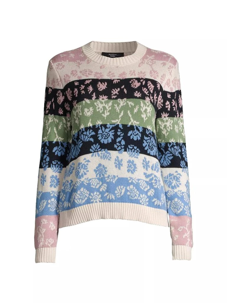 商品Weekend Max Mara|Fleres Floral Striped Cotton Sweater,价格¥1033,第1张图片