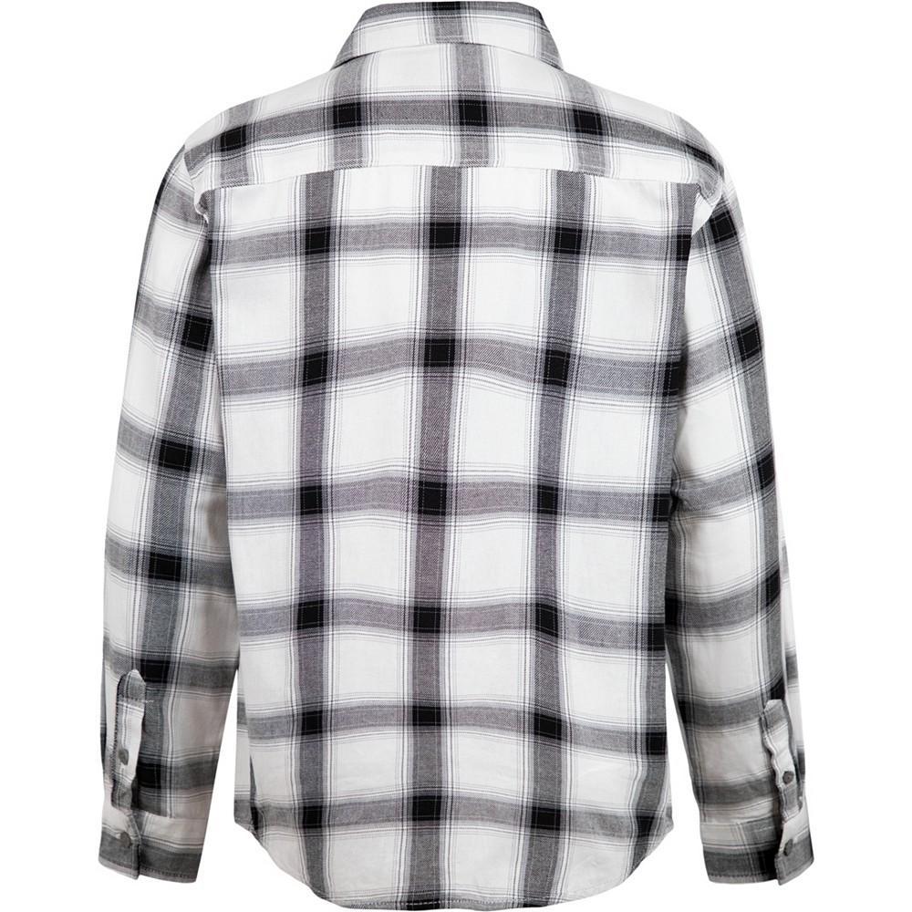 商品Calvin Klein|Big Boys Windowpane Fade Long Sleeve Shirt,价格¥223,第4张图片详细描述