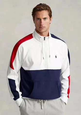 商品Ralph Lauren|Ralph Lauren Color Blocked Quarter Zip Interlock Pullover,价格¥445,第1张图片详细描述