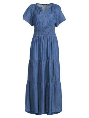 商品Tommy Hilfiger|Chambray Maxi Tiered Dress,价格¥398,第3张图片详细描述