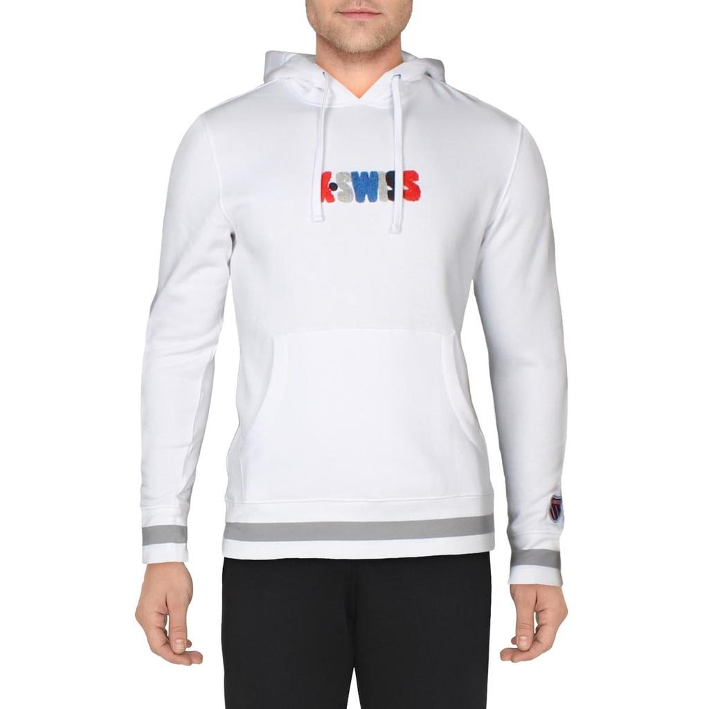 K-Swiss World Tour Men's Fleece Lined Striped Activewear Drawstring Hoodie商品第3张图片规格展示