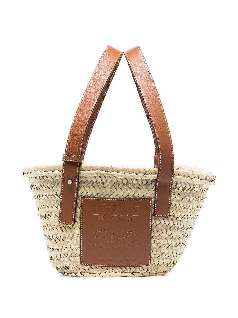 商品Loewe|LOEWE - Basket Small Raffia And Leather Tote Bag,价格¥4452,第1张图片