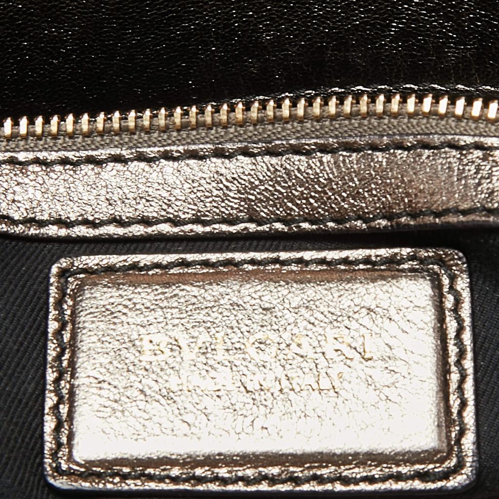 Bvlgari Metallic Grey Leather Monte Plisse Shopper Tote商品第8张图片规格展示