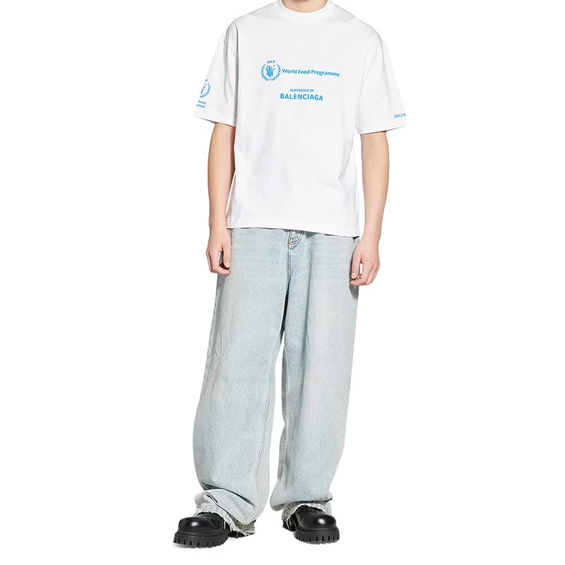 商品Balenciaga|【预售3-7天】巴黎世家 WFP系列 男士白色纯棉艺术画印花短袖T恤612966TMVL29086,价格¥3309,第5张图片详细描述