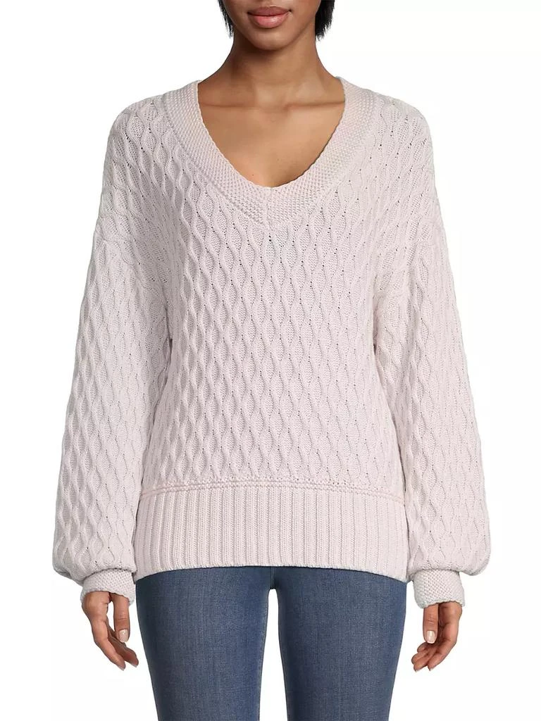 商品525 America|Cotton Mixed-Stitch V-Neck Sweater,价格¥677,第3张图片详细描述