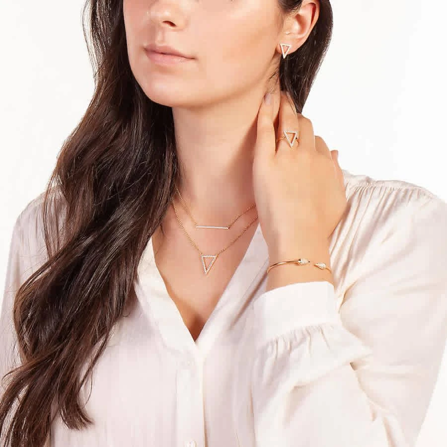 商品Sole du Soleil|Lupine Collection Women's 18k YG Plated Open Triangle Stud Fashion Earring,价格¥156,第3张图片详细描述
