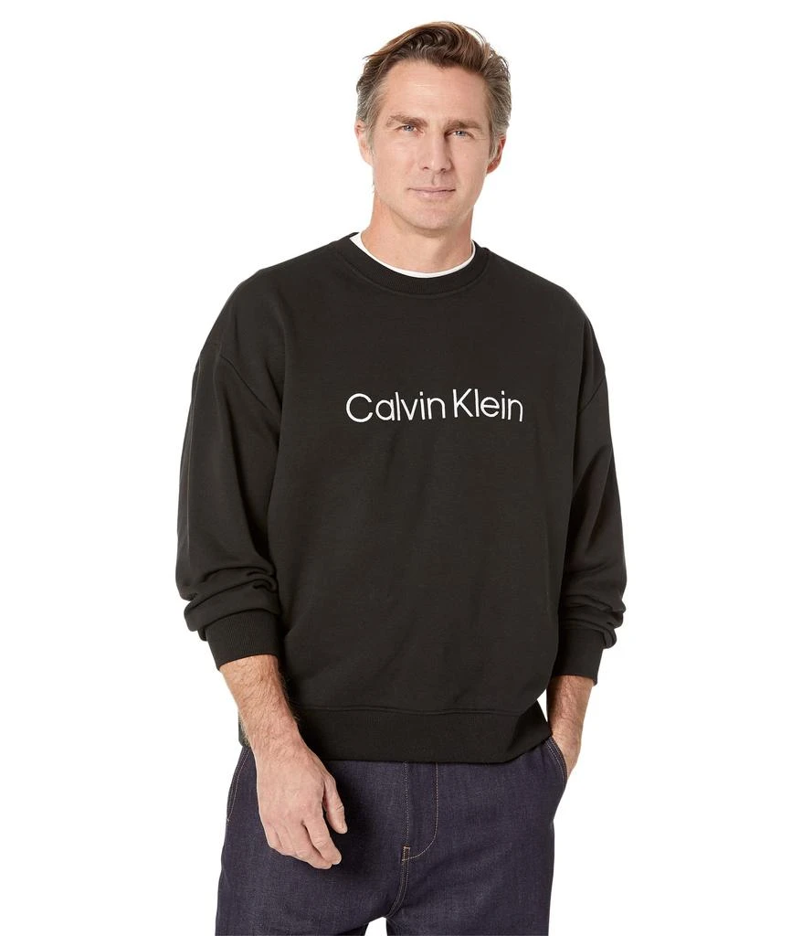 商品Calvin Klein|Long Sleeve Oversize CK Logo Terry Crew,价格¥248,第1张图片