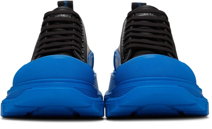 商品Alexander McQueen|Black & Blue Tread Slick Low Sneakers,价格¥2534,第2张图片详细描述