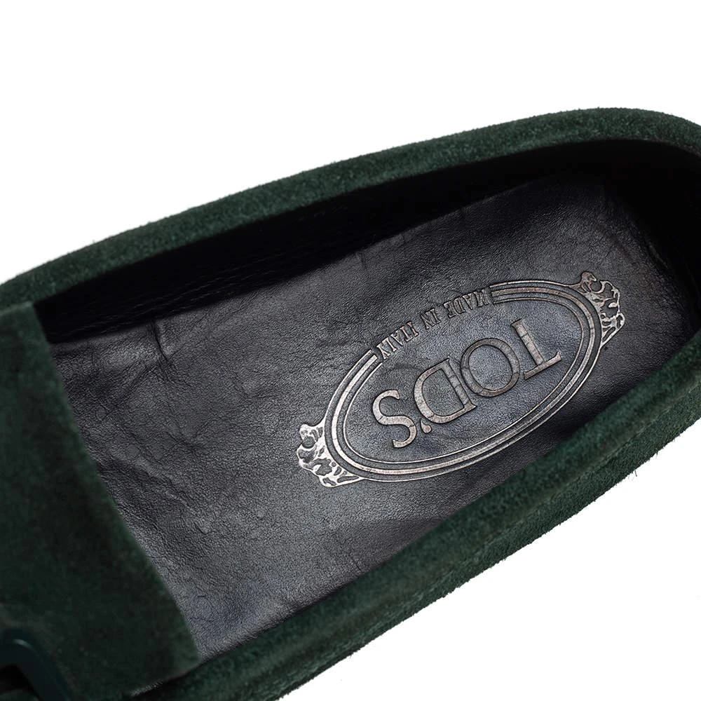 Tod's Green Suede Fringe Slip On Loafers Size 36.5 商品