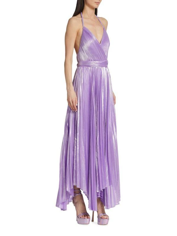 商品Alice + Olivia|Arista Halterneck Accordion Pleat Maxi Dress,价格¥1132,第3张图片详细描述