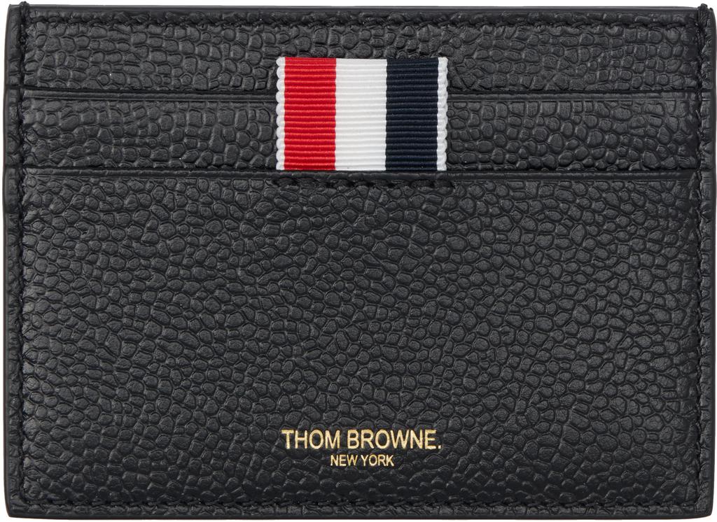 Porte-cartes Hector simple en grain de galet noir image 2