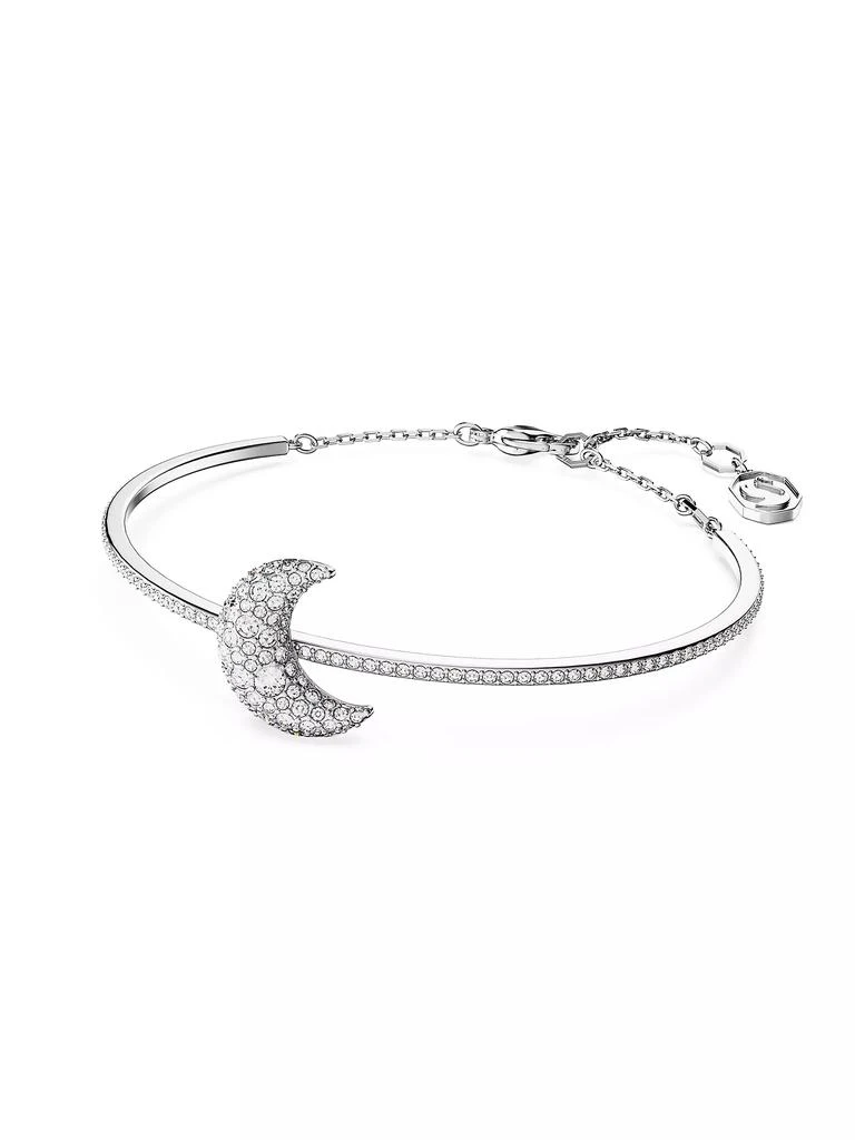 商品Swarovski|Sublima Rhodium-Plated & Swarovski Crystal Crescent Moon Bangle,价格¥1265,第3张图片详细描述