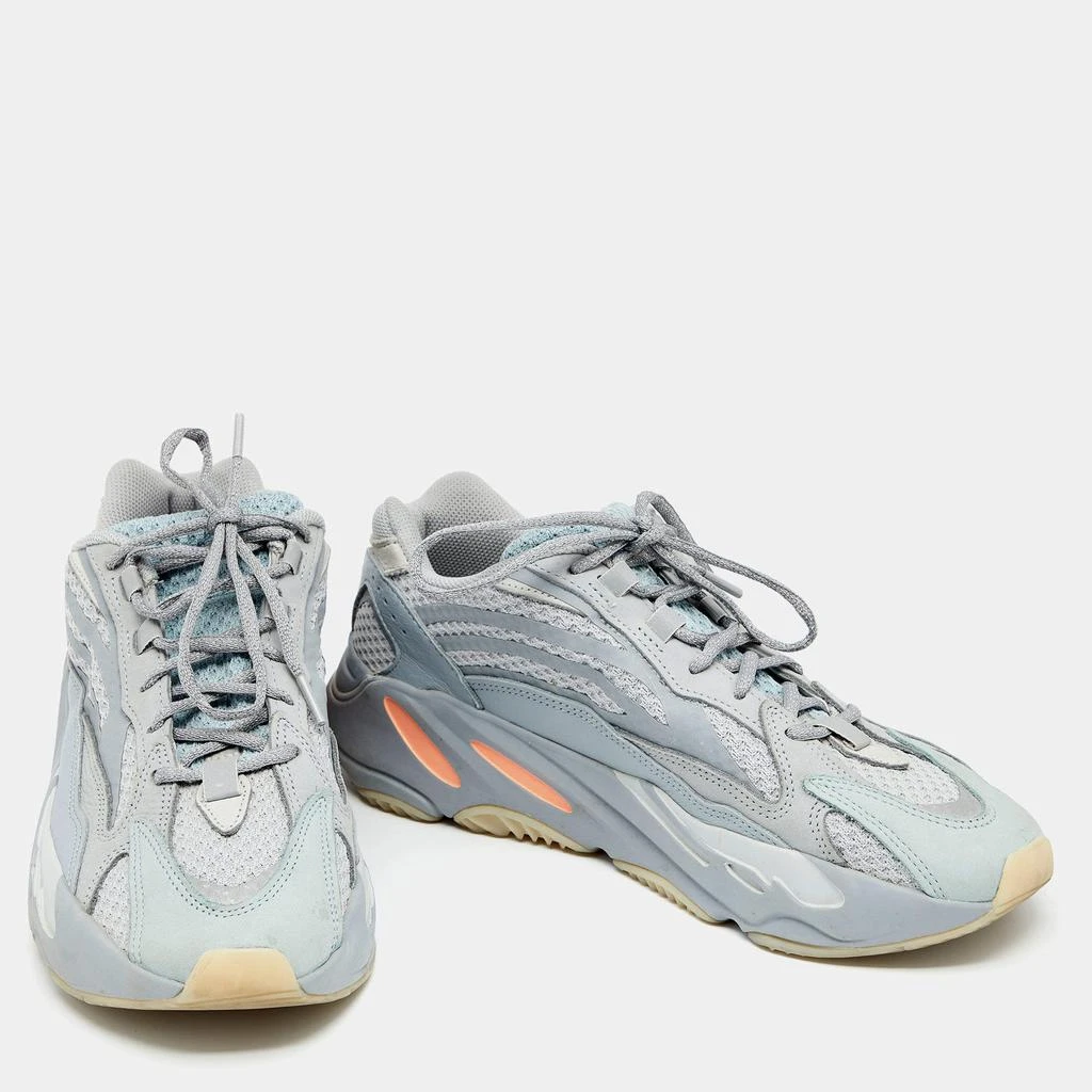商品[二手商品] YEEZY|Yeezy x Adidas Grey/Blue Nubuck Leather And Mesh Boost 700 V2 Inertia Sneakers Size 45 1/3,价格¥1586,第4张图片详细描述