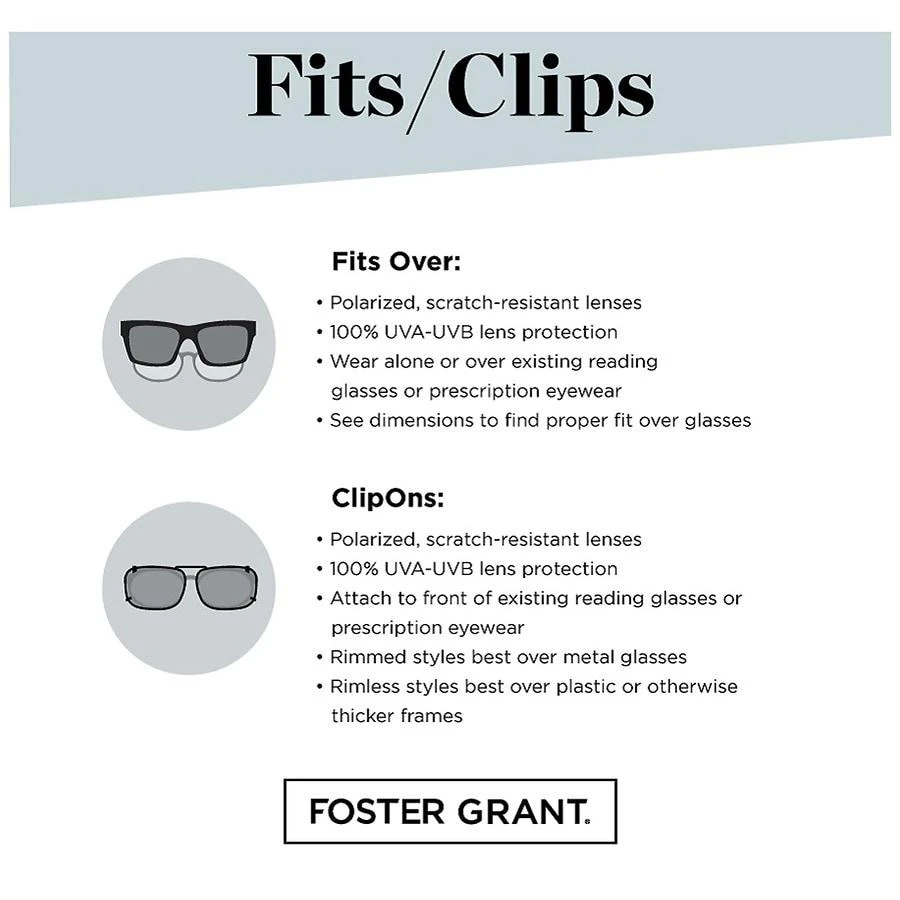 商品Foster Grant|Solar Shield Fits Over Sunglasses,价格¥149,第3张图片详细描述