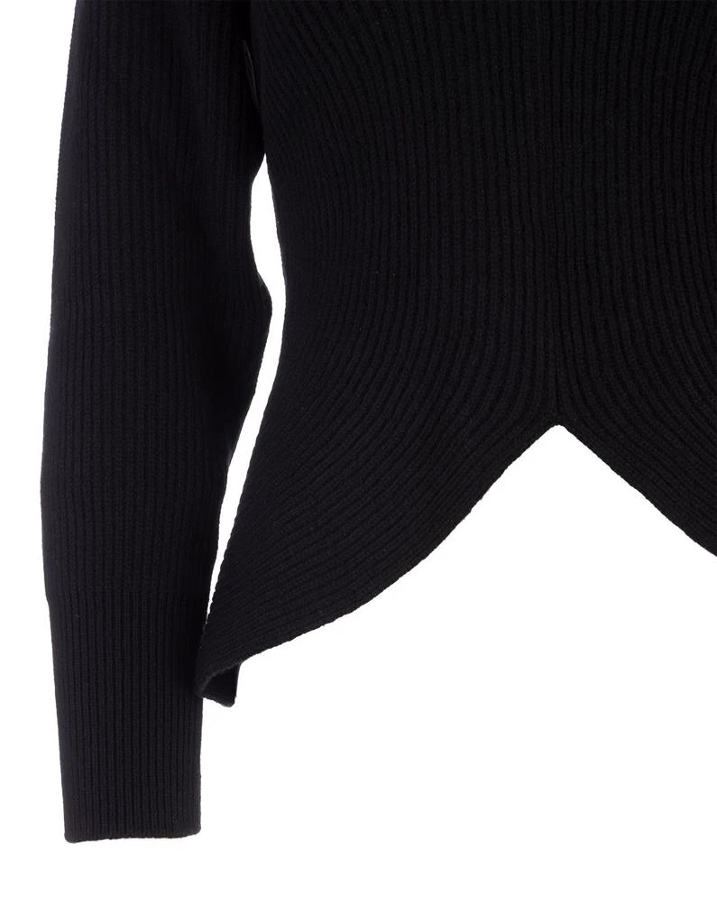 商品Alexander McQueen|Alexander McQueen Woman Black Sweater With Asymmetrical Hem,价格¥5663,第3张图片详细描述