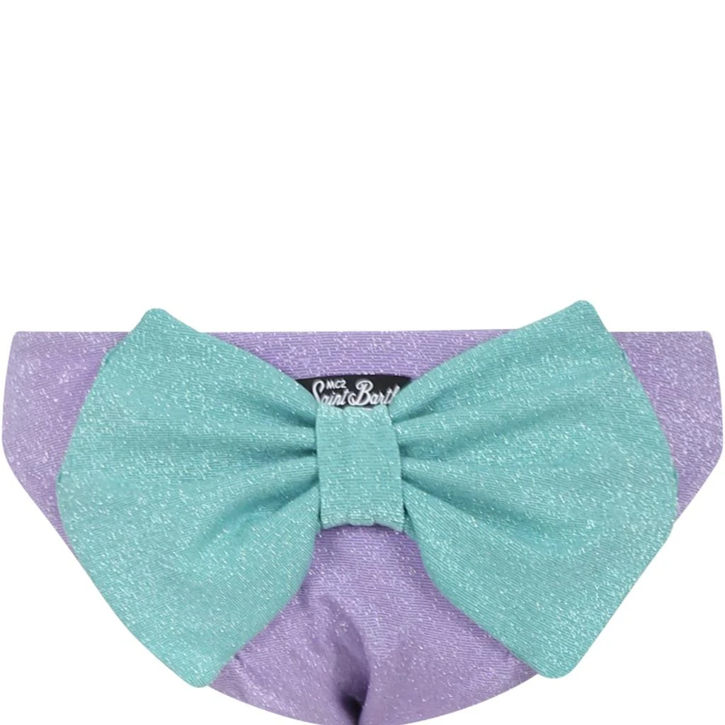 商品Mc2 Saint Barth|Purple Swim Briefs For Girl With Bow,价格¥693,第1张图片