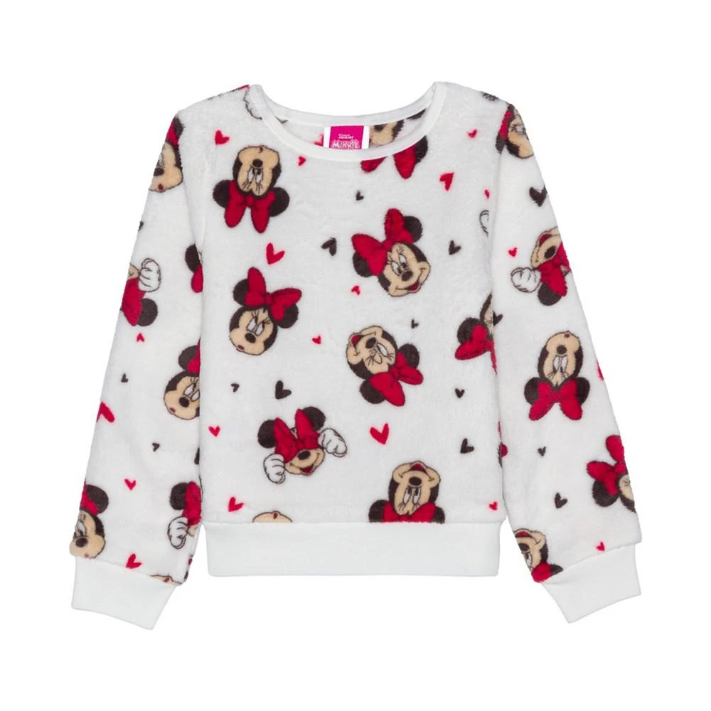 商品Disney|Toddler Girls Minnie Hearts Plush Pullover Sweatshirt,价格¥115,第1张图片