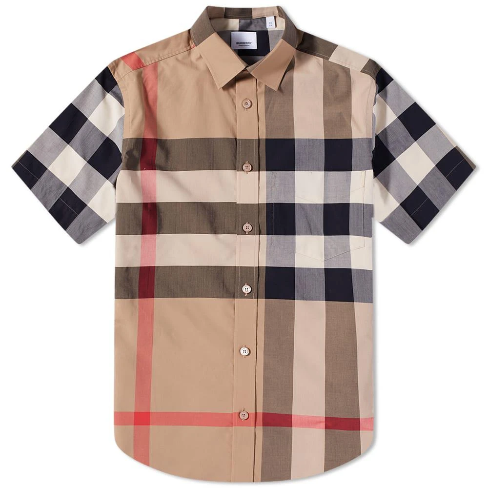 商品Burberry|Burberry Short Sleeve Somerton Check Shirt,价格¥3839,第1张图片