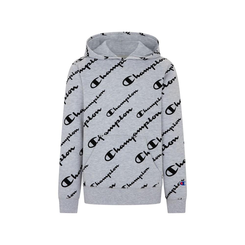 Little Boys All Over Print Solid Multi Script French Terry Hoodie商品第1张图片规格展示