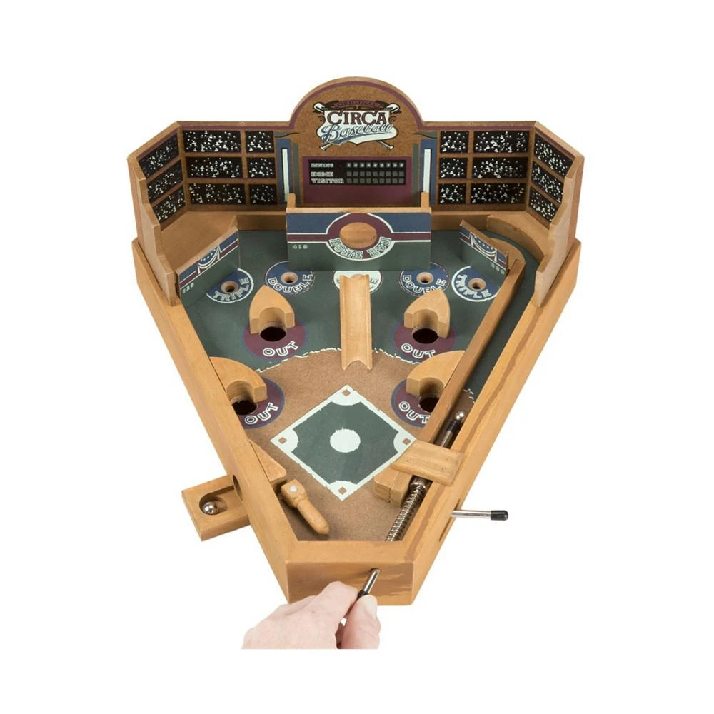 商品Trademark Global|Hey Play Baseball Pinball Tabletop Skill Game - Classic Miniature Wooden Retro Sports Arcade Desktop Toy For Adult Collectors And Children,价格¥362,第3张图片详细描述