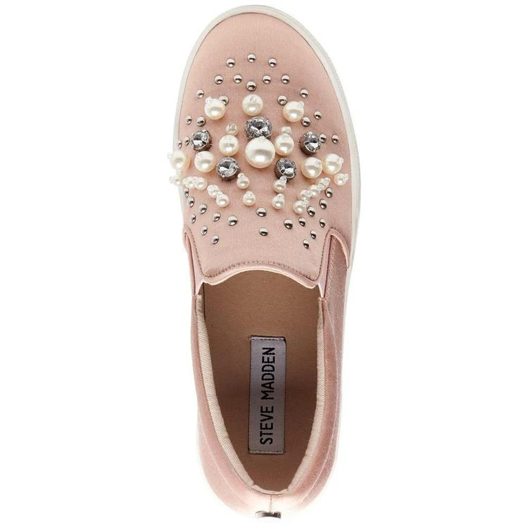 商品Steve Madden|Women's Glamour Pearl-Embellished Sneakers,价格¥333,第5张图片详细描述