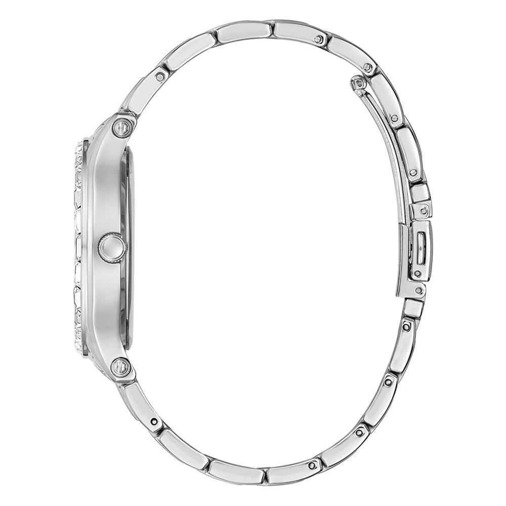 商品GUESS|Women's Silver-Tone Glitz Stainless Steel Bracelet Watch, 38mm,价格¥1295,第5张图片详细描述