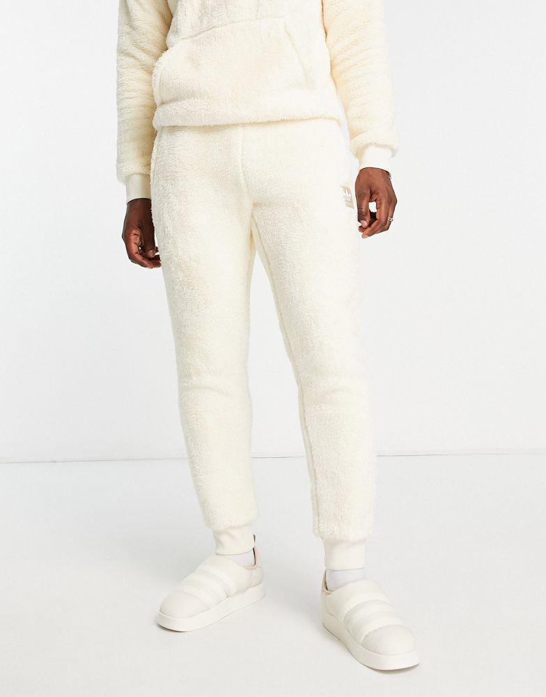 adidas originals Essentials+ fluffy joggers in wonder white商品第1张图片规格展示