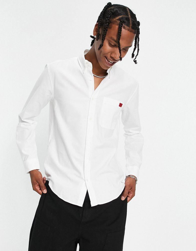 HUGO Evito slim fit long sleeve shirt in white商品第1张图片规格展示