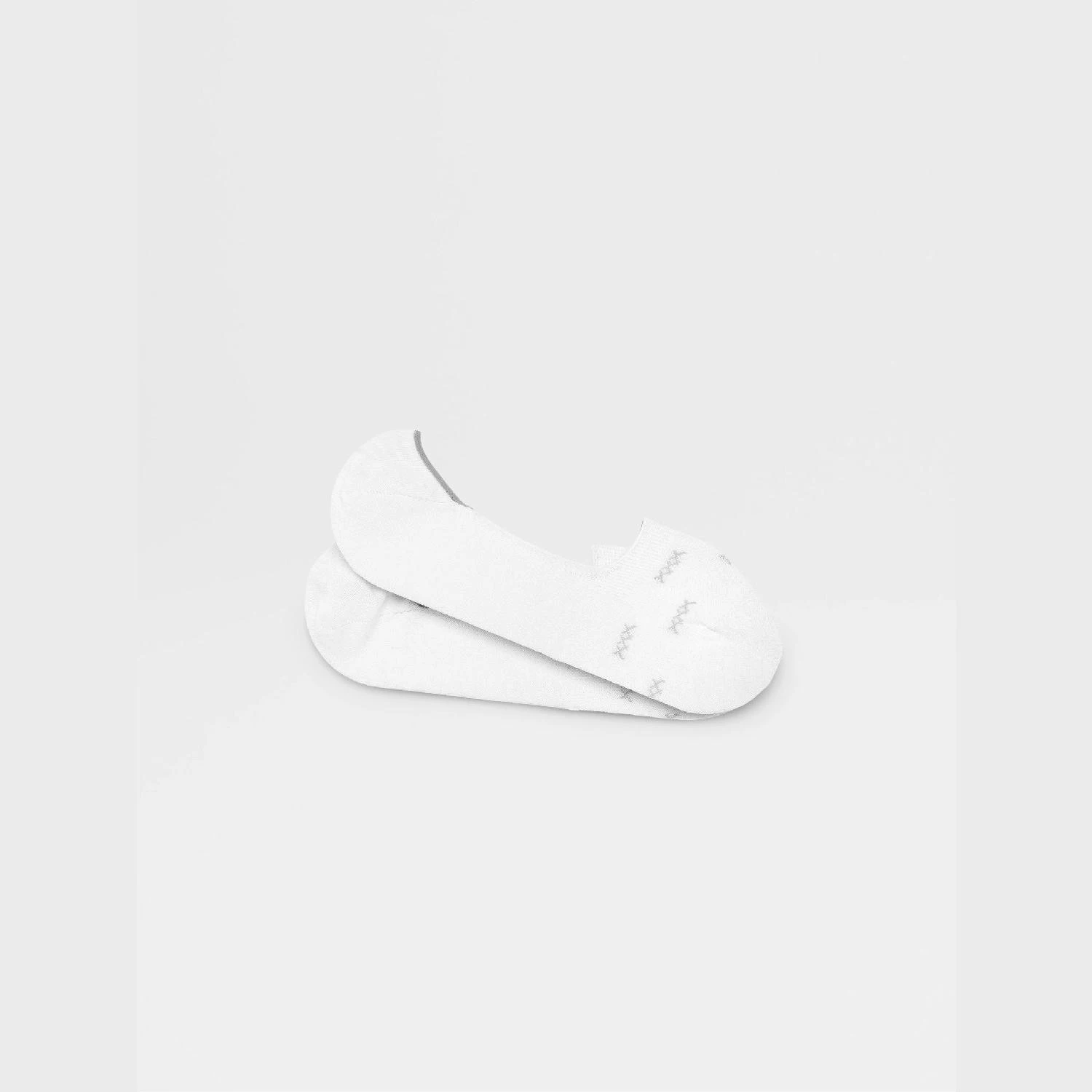 商品Zegna|包邮包税【预售7天发货】 ZEGNA杰尼亚 23秋冬 男士 袜子 White Iconic Triple X Sockless Socks N5V04-554-119,价格¥468,第1张图片