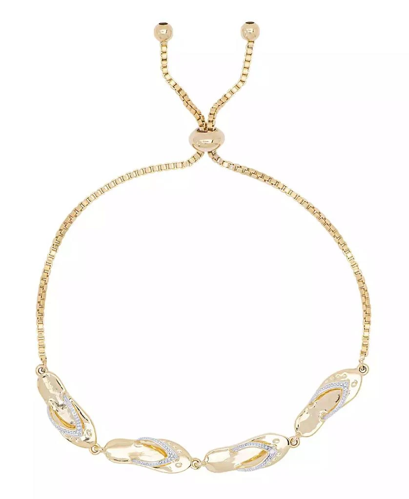 商品Macy's|Diamond Accent Flip Flop Adjustable Bolo Bracelet,价格¥368,第1张图片