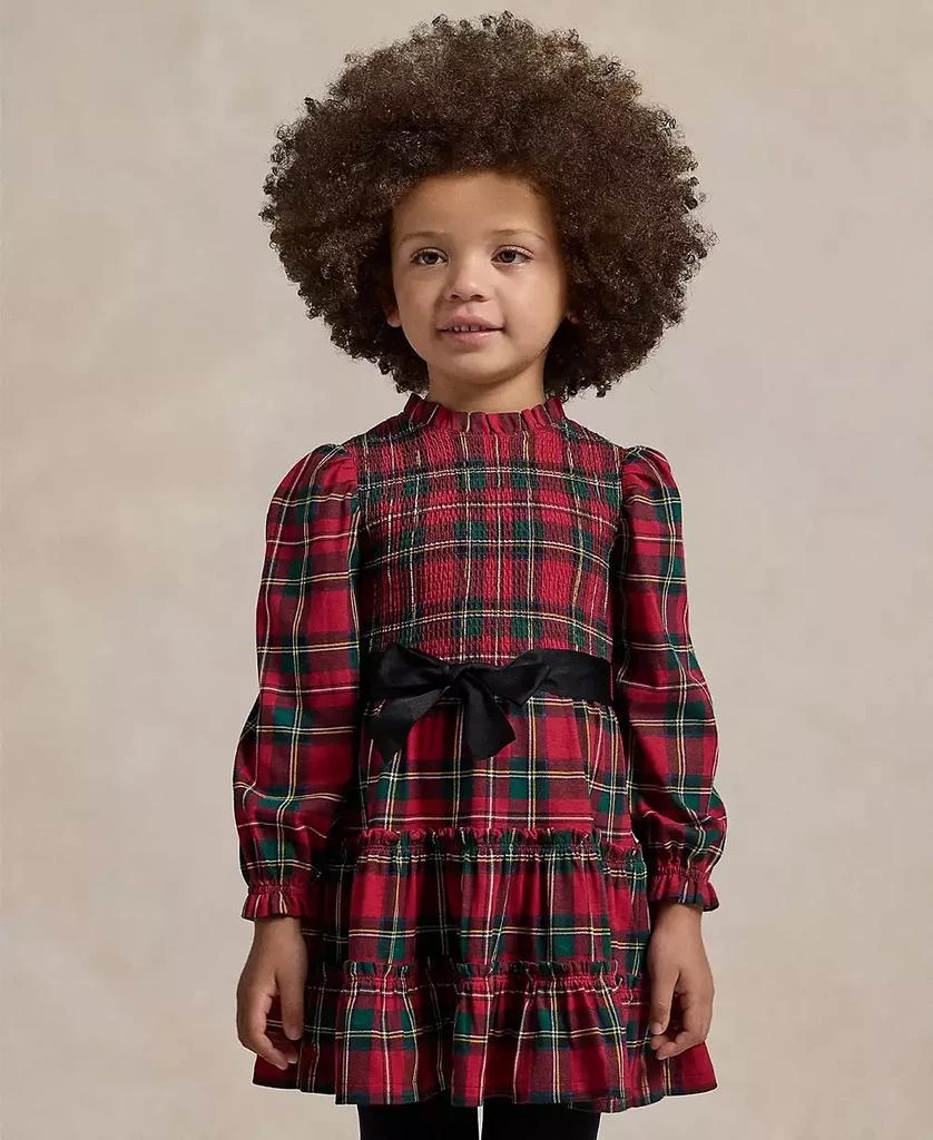 商品Ralph Lauren|Toddler and Little Girls Plaid Smocked Cotton Jersey Dress,价格¥442,第5张图片详细描述