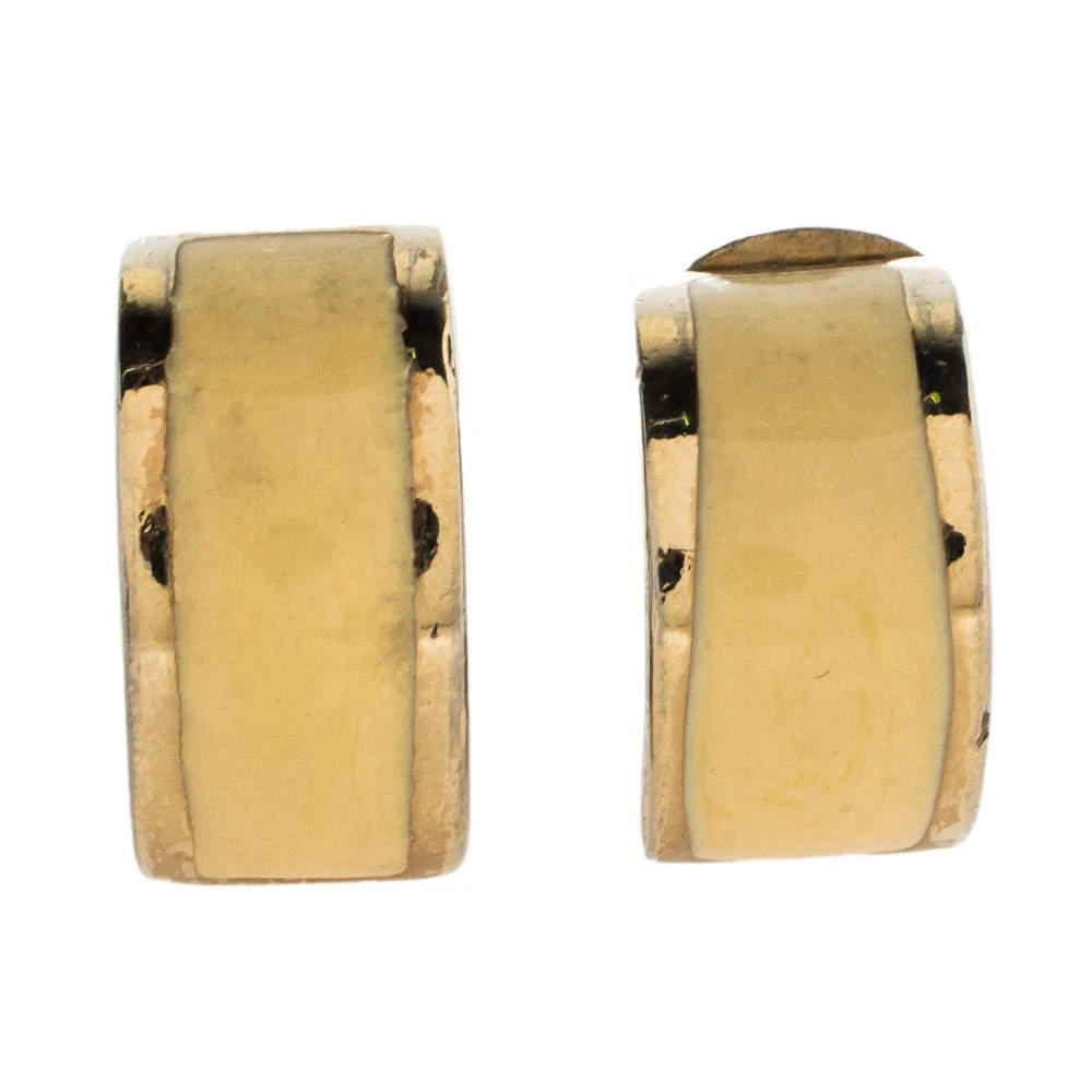 商品[二手商品] Dior|Dior Vintage Cream Enamel Gold Tone Clip-On Earrings,价格¥899,第1张图片