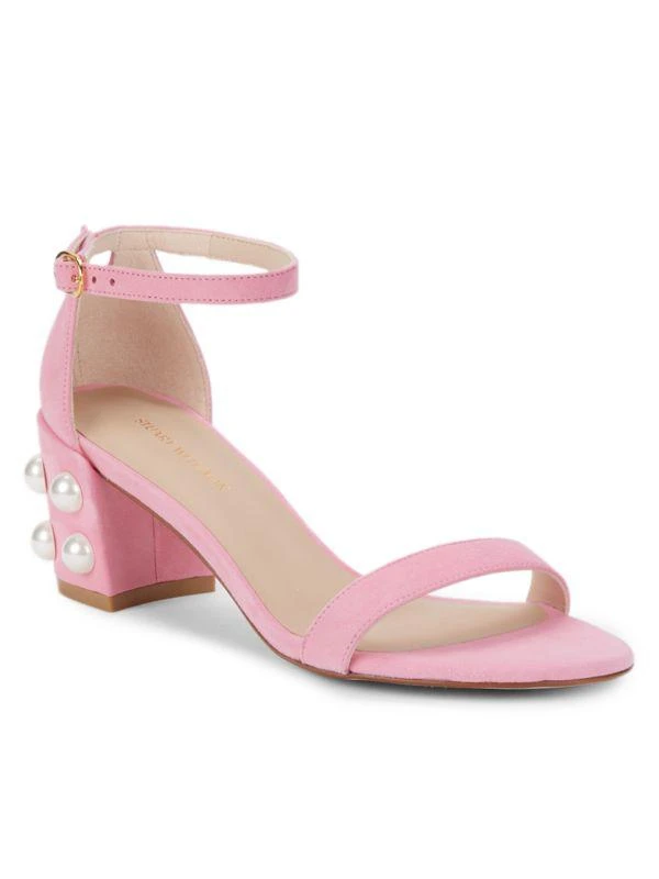 商品Stuart Weitzman|女式 人造珍珠粗跟凉鞋,价格¥1107,第2张图片详细描述