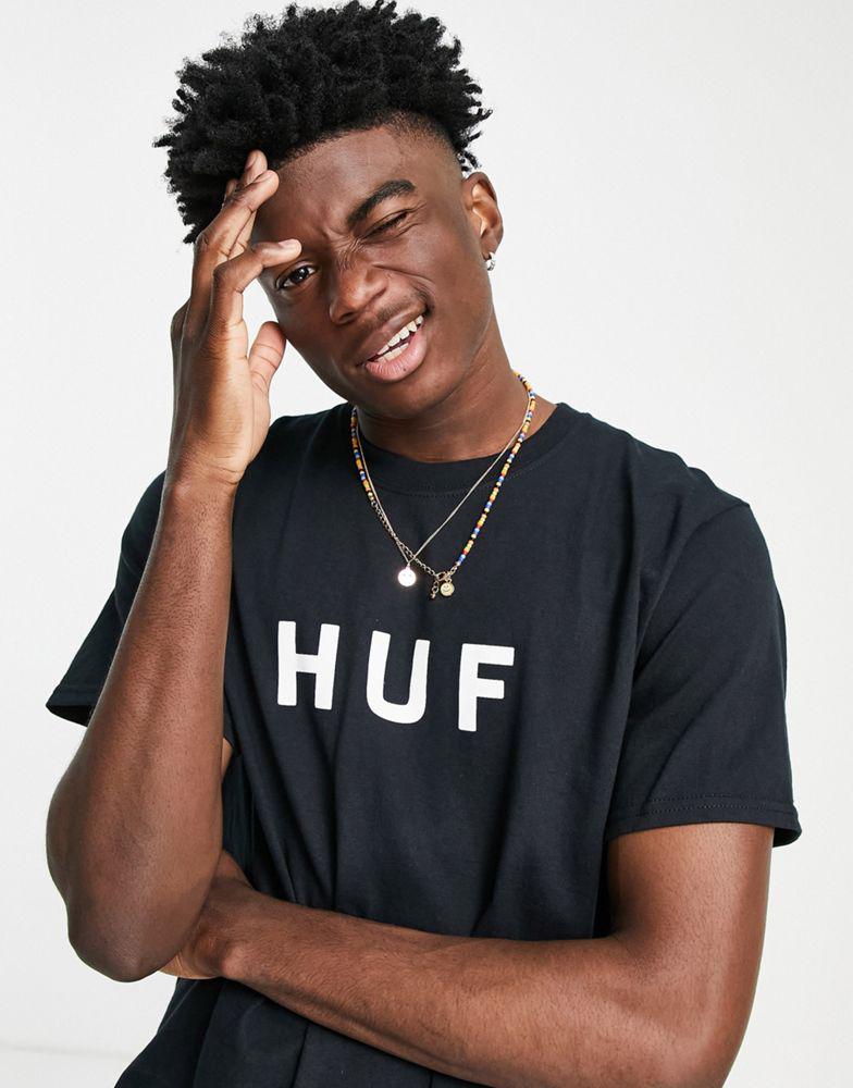 HUF essentials OG logo t-shirt in black商品第2张图片规格展示
