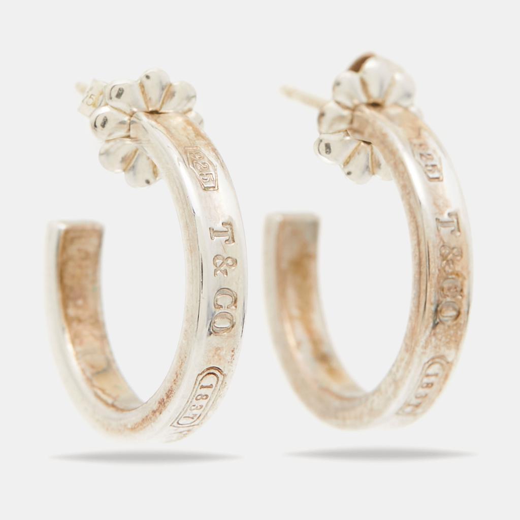 商品[二手商品] Tiffany & Co.|Tiffany & Co. 1837 Narrow Sterling Silver Hoop Earrings,价格¥1985,第4张图片详细描述
