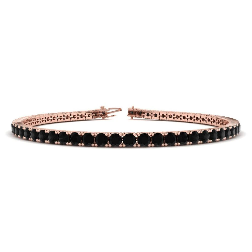 商品SSELECTS|4 3/4 Carat Black Diamond Tennis Bracelet In 14 Karat Rose Gold, 8 1/2 Inches,价格¥15688,第1张图片