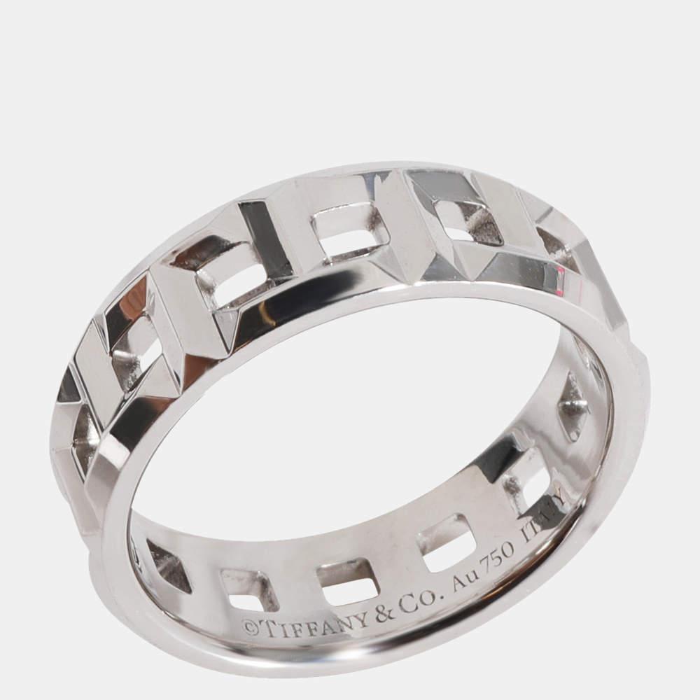 商品[二手商品] Tiffany & Co.|Tiffany & Co. Tiffany T True Wide Band 18K White Gold Ring EU 48,价格¥9607,第1张图片