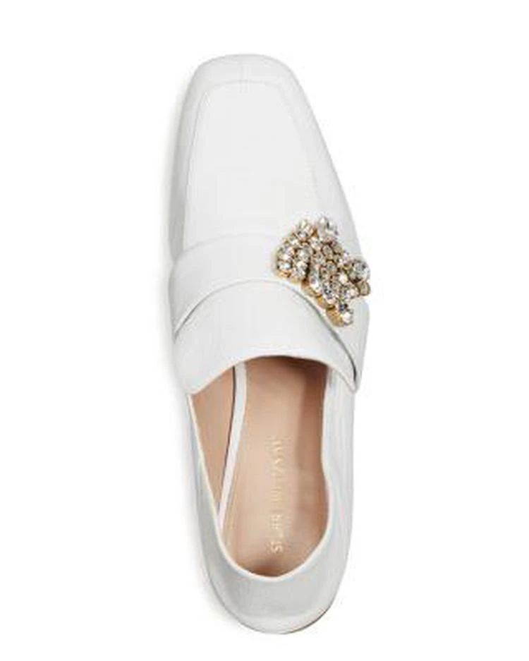 商品Stuart Weitzman|Women's Irises Embellished Leather Block Heel Loafers ,价格¥1861,第3张图片详细描述