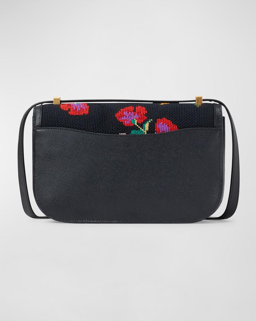 medium flower canvas shoulder bag商品第3张图片规格展示