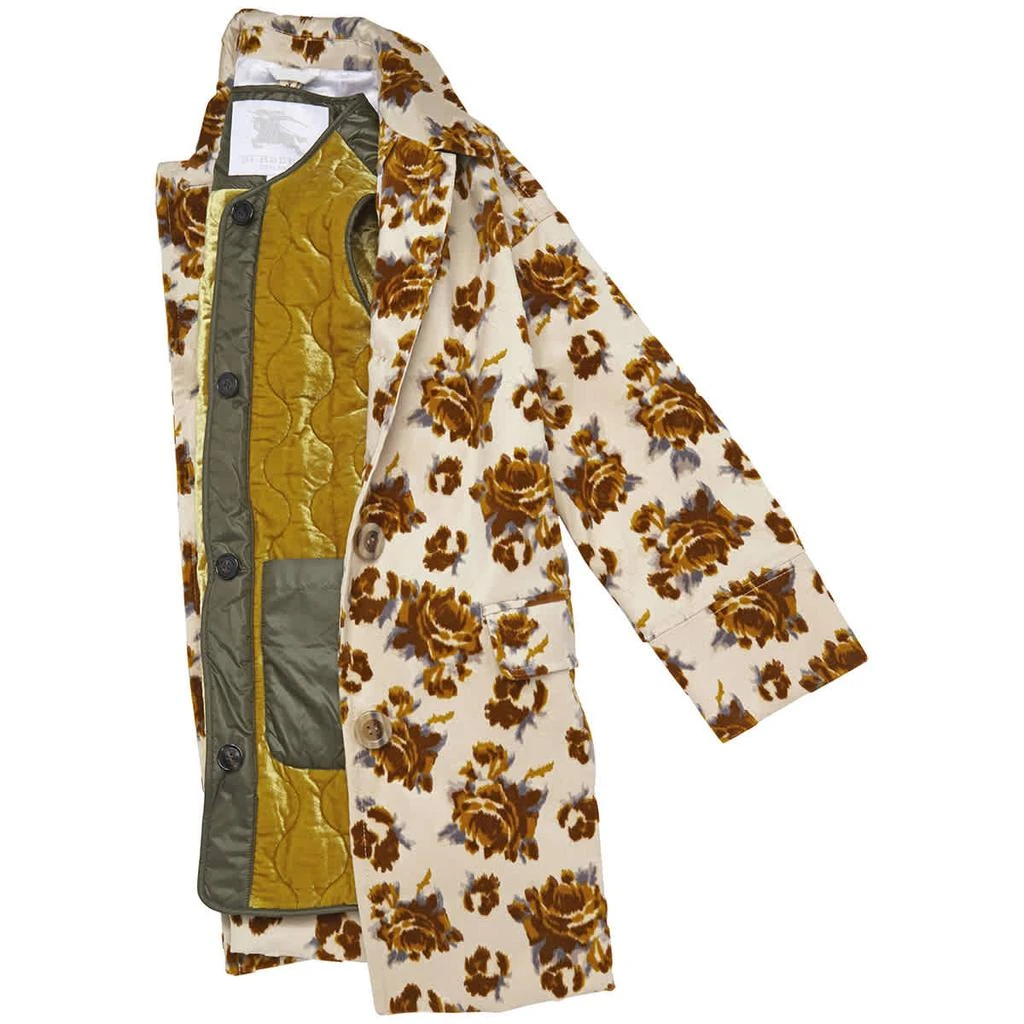 商品Burberry|Girls Ochre  Floral Velvet Jacquard Car Coat,价格¥3798,第3张图片详细描述