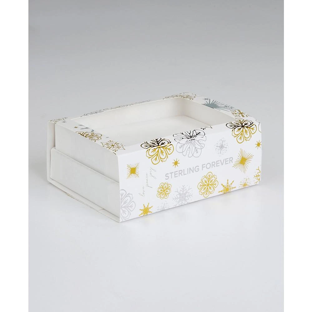 商品Sterling Forever|Hoop and Cubic Zirconia Pendanet Necklace Peace & Joy Gift Set,价格¥355,第5张图片详细描述