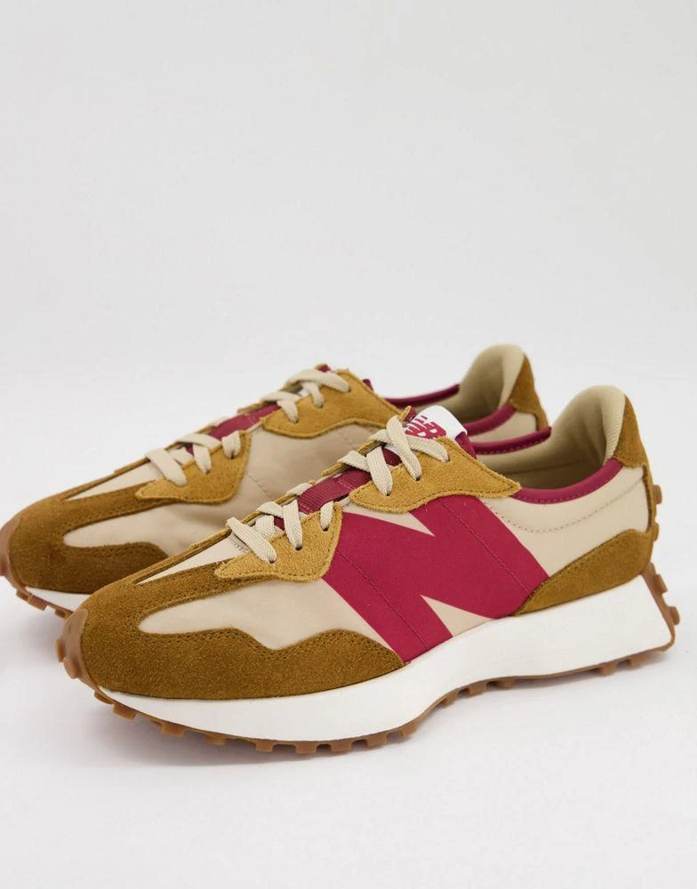 商品New Balance|New Balance 327 trainers in tan and pink,价格¥718,第1张图片