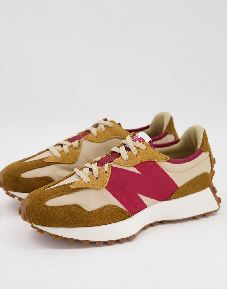 商品New Balance|New Balance 327 trainers in tan and pink,价格¥639,第1张图片