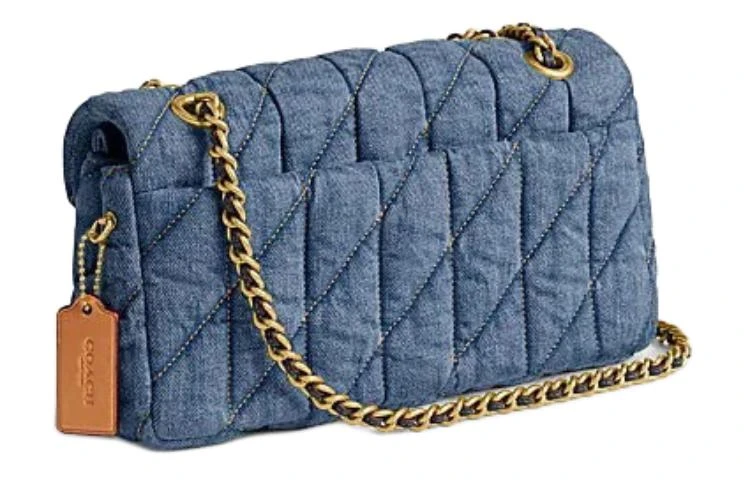 商品[国内直发] Coach|蔻驰 Tabby 26 时尚休闲绗缝Logo徽标 织物 斜挎单肩包 中号 女款 靛蓝色,价格¥3343,第3张图片详细描述