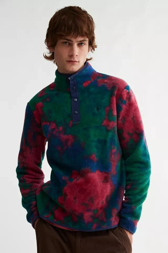 商品Ralph Lauren|Polo Ralph Lauren Tie-Dye Fleece Quarter Snap Pullover Sweatshirt,��价格¥937,第4张图片详细描述