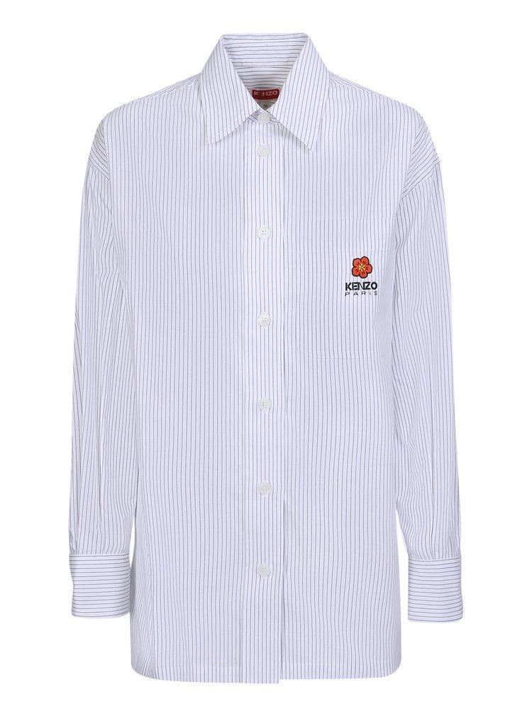 商品Kenzo|Kenzo Logo Embroidered Buttoned Shirt,价格¥2109-¥2636,第1张图片